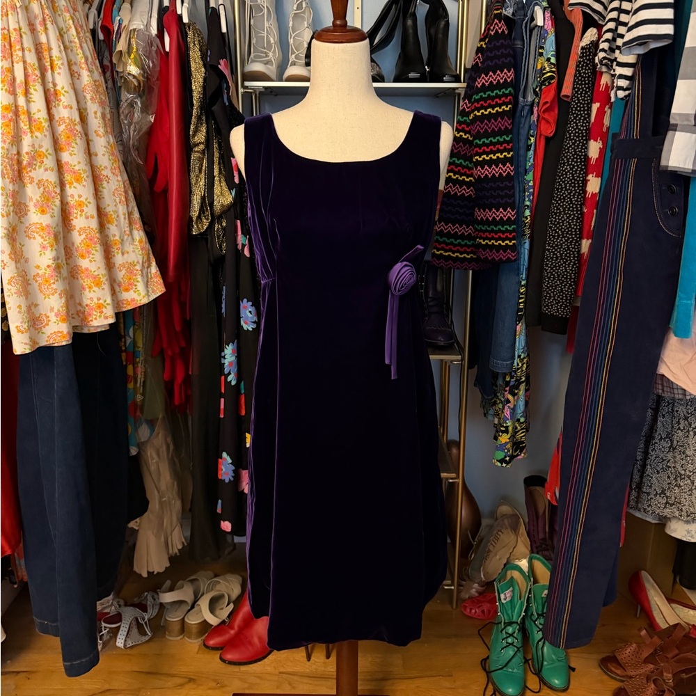 Vintage 1960’s Velvet Cocktail Dress - Size Medium